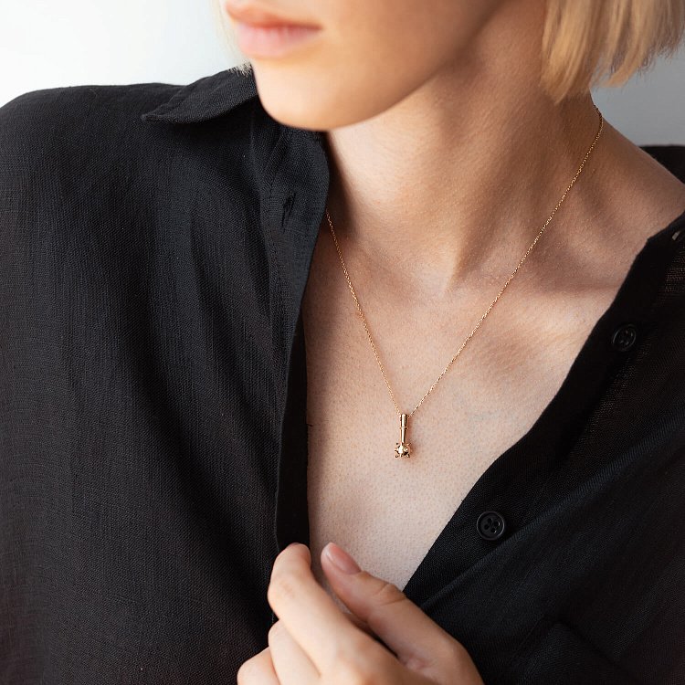 Колье "Булава" в желтом золоте кол02260 от ювелирного магазина Оникс - 14