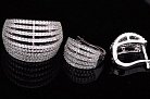 Серебряное кольцо с фианитами (родий) 111112 от ювелирного магазина Оникс - 5