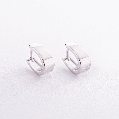 Серьги "Минимализм" в белом золоте с07986