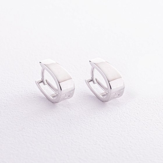 Серьги "Минимализм" в белом золоте с07986