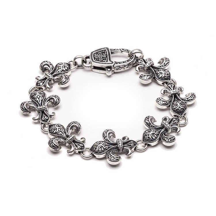 Мужской серебряный браслет "Лилии" tllilies от ювелирного магазина Оникс