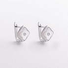 Серебряные серьги "Клевер" с перламутром 123538 от ювелирного магазина Оникс