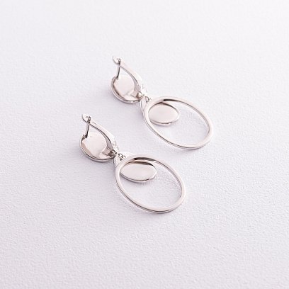 Срібні сережки "Овальні" 123253 №3