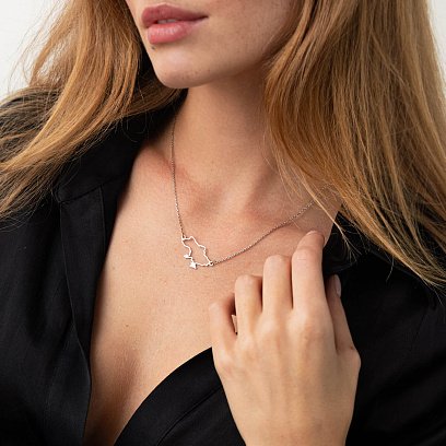 Кольє "Карта України" у сріблі 4034с №7