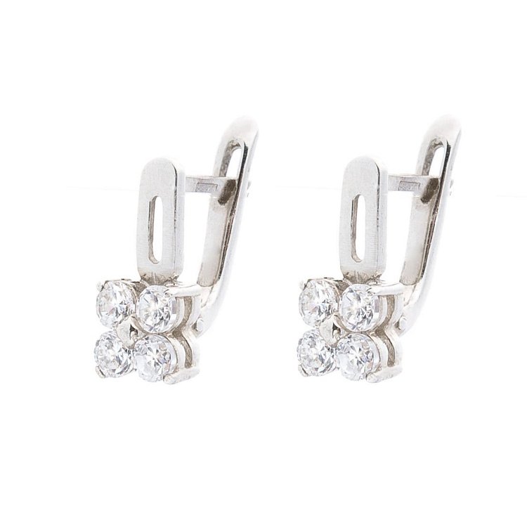 Серебряные серьги (фианиты) 12700 от ювелирного магазина Оникс - 1