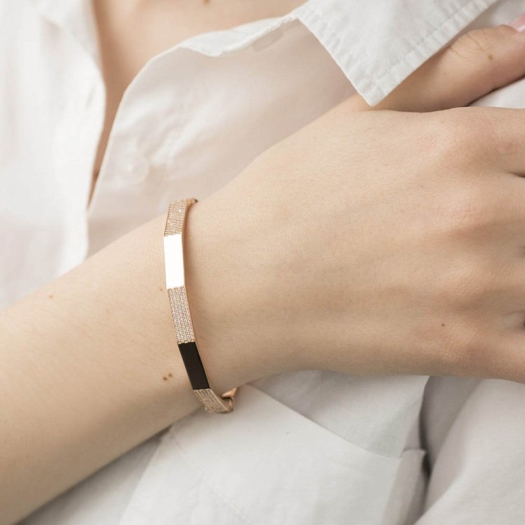 Золотий браслет з фіанітами б03764 від ювелірного магазину Онікс - 2