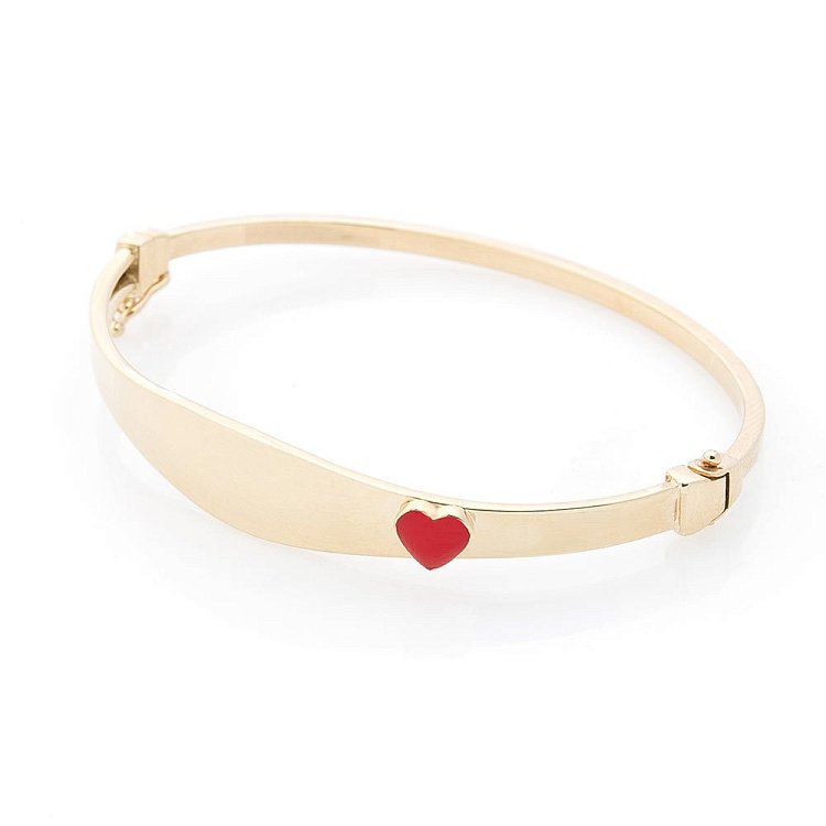 Золотой детский браслет "Сердечко" (эмаль) б03358 от ювелирного магазина Оникс