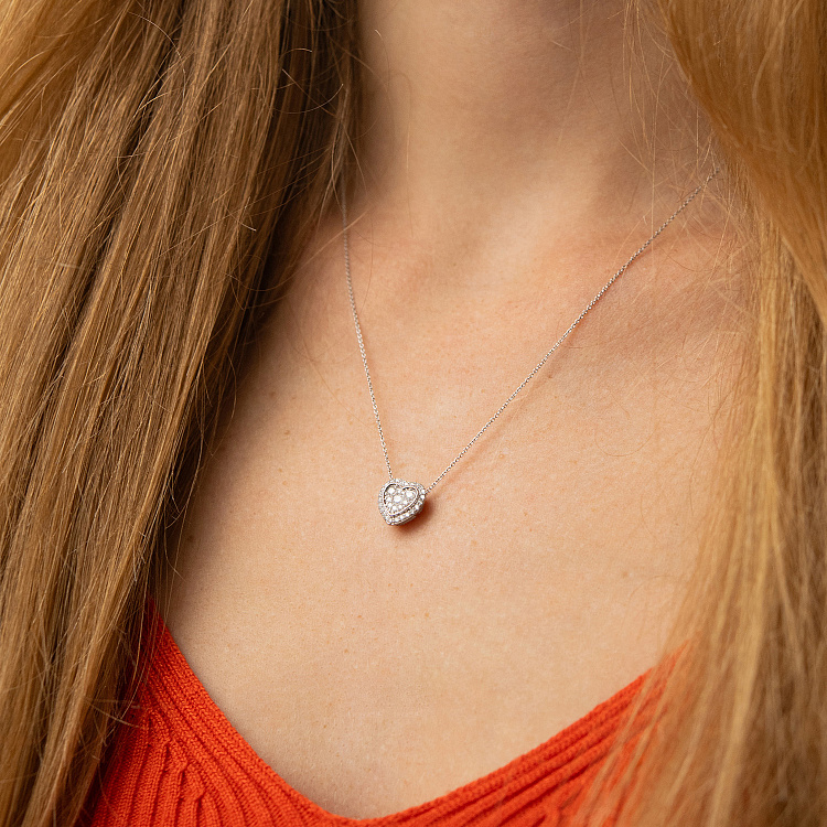 Золоте кольє "Сердечко" з діамантами колб0144ca від ювелірного магазину Онікс - 1