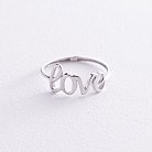 Кольцо "Love" в белом золоте к07094 от ювелирного магазина Оникс - 3