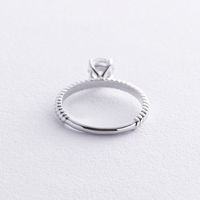 Помолвочное золотое кольцо с фианитом к07639 №7