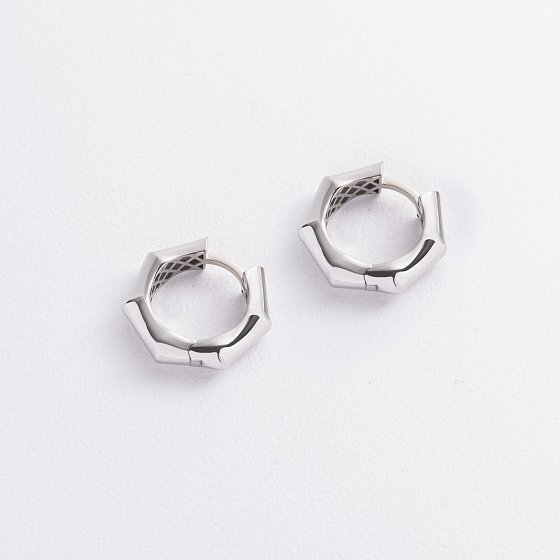 Сережки - кільця "Selesta" у білому золоті mini с09565 №3