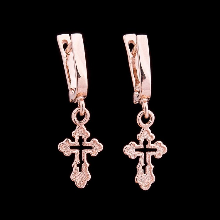Золоті сережки "Хрестики" с03684 від ювелірного магазину Онікс