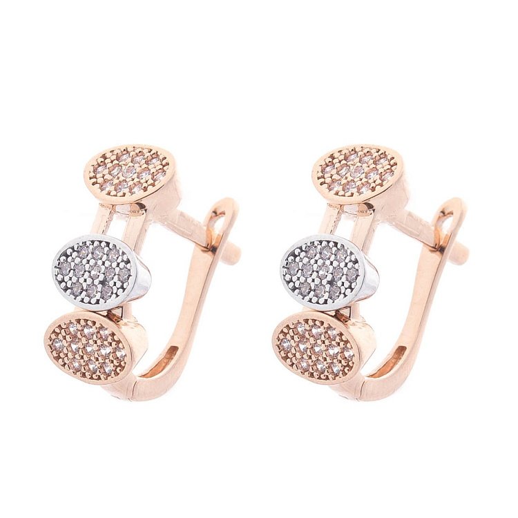 Золотые серьги (фианиты) с05331 - 1 Золотые серьги (фианиты) с05331 от ювелирного магазина Оникс - 1