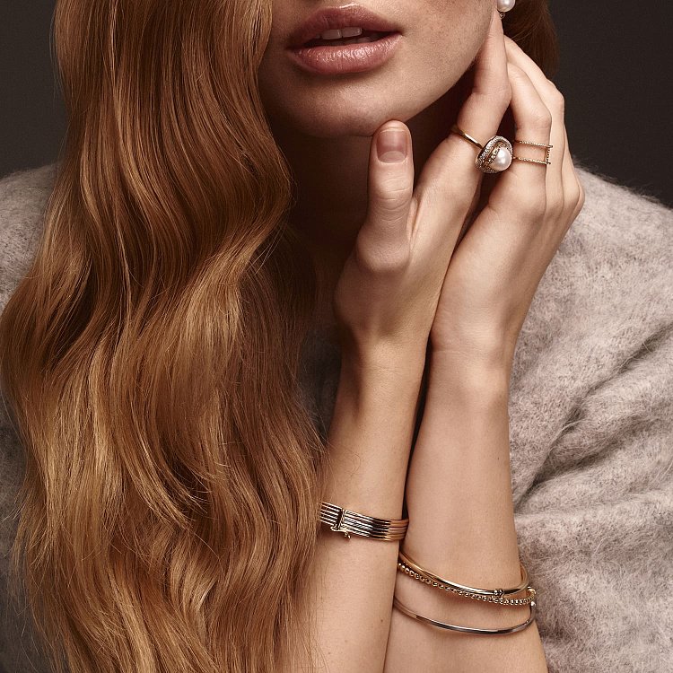 Жорсткий браслет в жовтому золоті б04751 від ювелірного магазину Онікс - 8