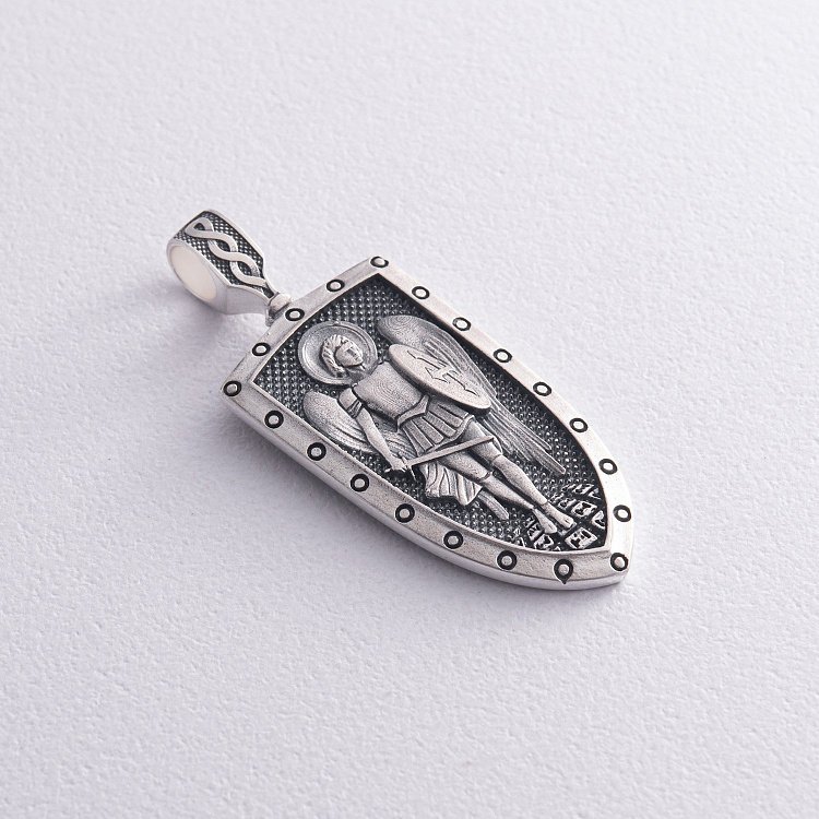 Серебряный кулон "Архангел Михаил моли Бога о нас" 133224 от ювелирного магазина Оникс - 11