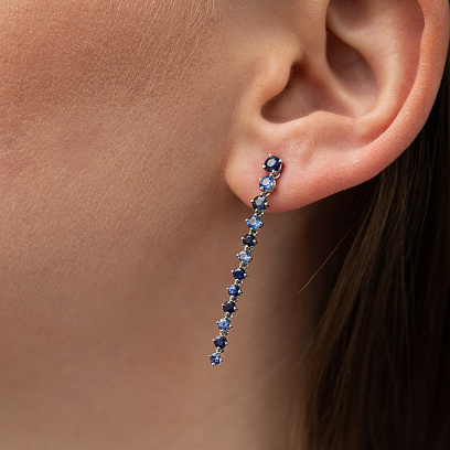 Золоті сережки - пусети (сапфіри) сб0605nl №4