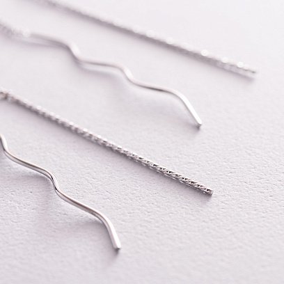 Висячие серьги "Милли" в серебре 123172 №3