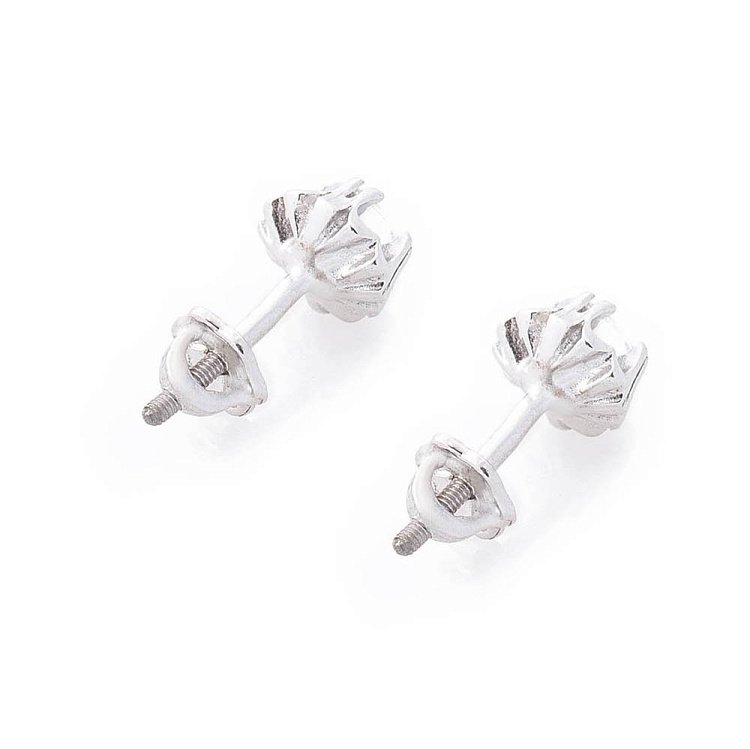 Сережки-пусети з фіанітами (7мм) 12866 від ювелірного магазину Онікс - 2