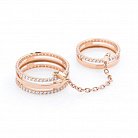 Золотое кольцо на две фаланги с фианитами к05460 от ювелирного магазина Оникс - 1