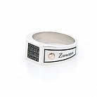 Чоловіча каблучка - печатка c чорної шпинелью ZANCAN EXA018MR от ювелирного магазина Оникс