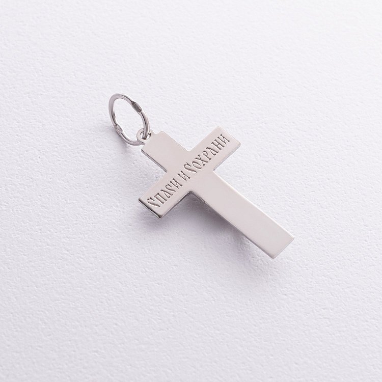 Срібний хрест "Розп'яття. Спаси і Збережи" РС311417 від ювелірного магазину Онікс - 1