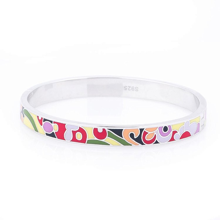 Серебряный браслет с эмалью 141186 от ювелирного магазина Оникс - 1