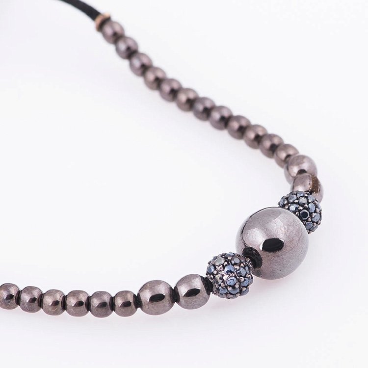 Золотий браслет "Кульки" з фіанітами б02688 від ювелірного магазину Онікс