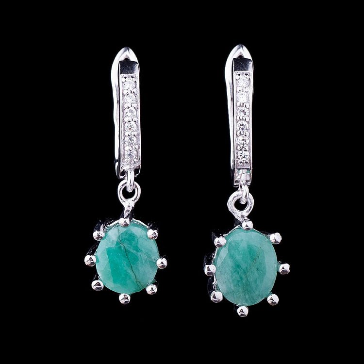 Сережки (смарагд) 121581 від ювелірного магазину Онікс - 1