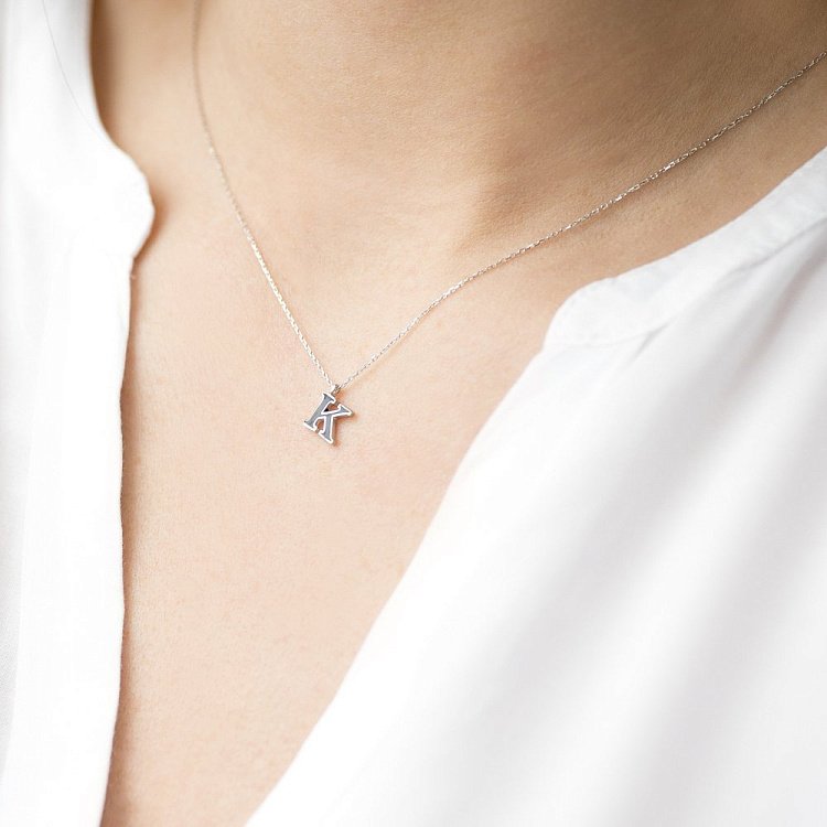 Срібне кольє з буквою "К" 18622ч від ювелірного магазину Онікс - 4