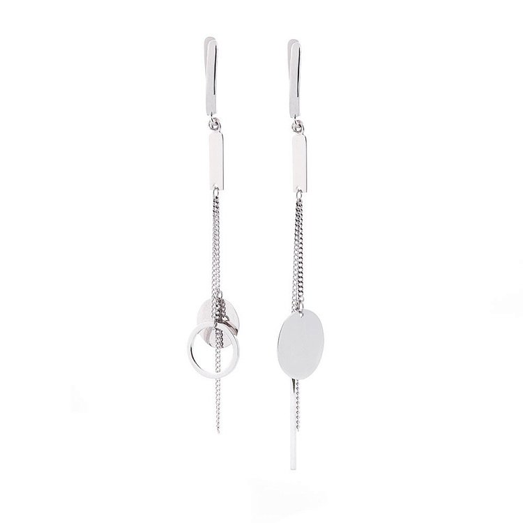 Серебряные серьги на цепочке 122388 от ювелирного магазина Оникс - 1