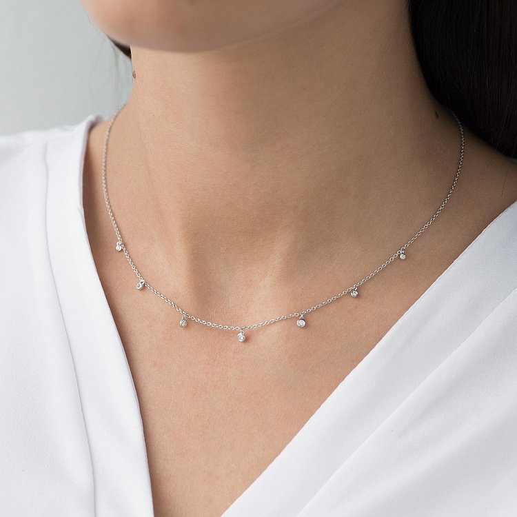 Золотое колье с бриллиантами колб0038ca от ювелирного магазина Оникс