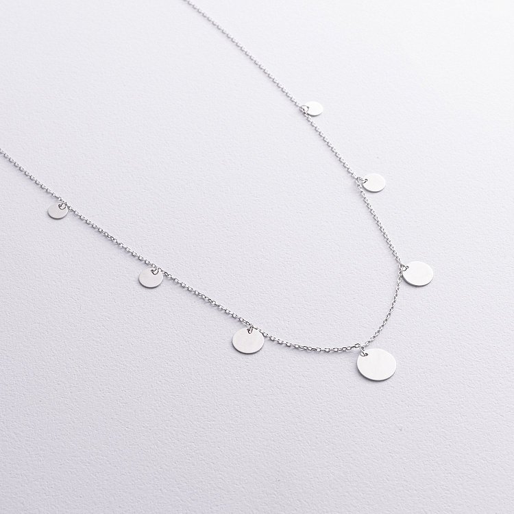 Колье "Монетки" в белом золоте (7 шт) кол02559 от ювелирного магазина Оникс - 1