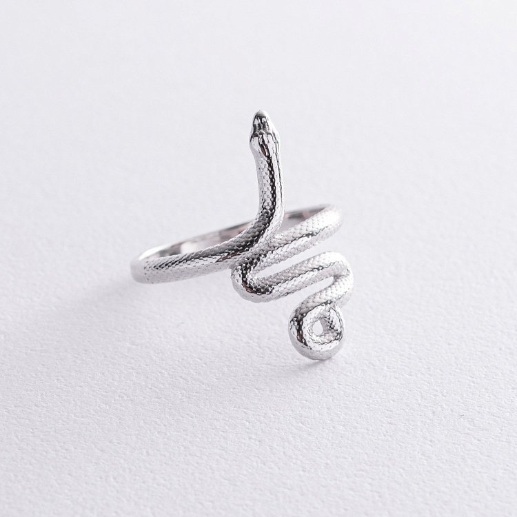 Каблучка "Змія" у білому золоті к07616 від ювелірного магазину Онікс - 1