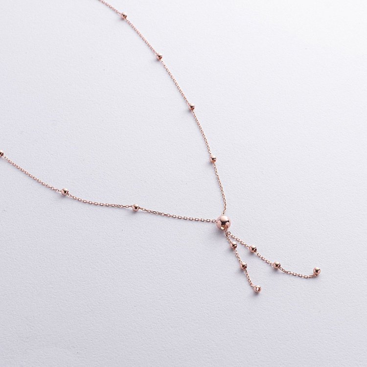 Кольє "Кульки" у червоному золоті кол02485 від ювелірного магазину Онікс