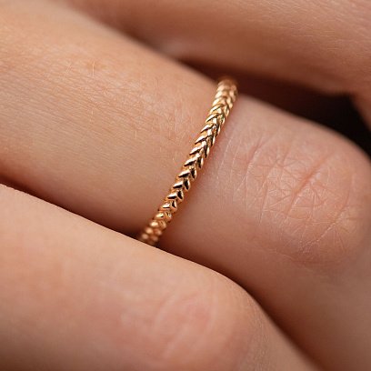 Каблучка "Косичка" у червоному золоті к07159 №5