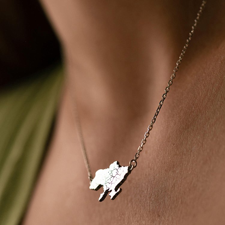 Срібне кольє "Карта України" 181268 від ювелірного магазину Онікс - 6