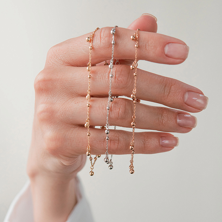 Браслет "Кульки" у червоному золоті б05591 від ювелірного магазину Онікс - 4