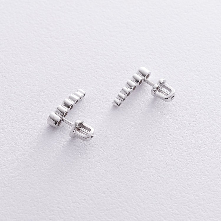 Золотые серьги - пусеты с бриллиантами сб0484м от ювелирного магазина Оникс - 2