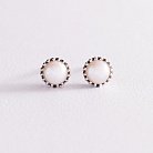 Срібні сережки - пусети з перлами 123066 от ювелирного магазина Оникс - 5