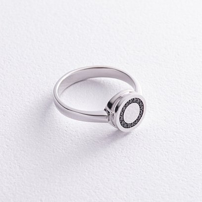 Золота каблучка з чорними діамантами 234521122 №3