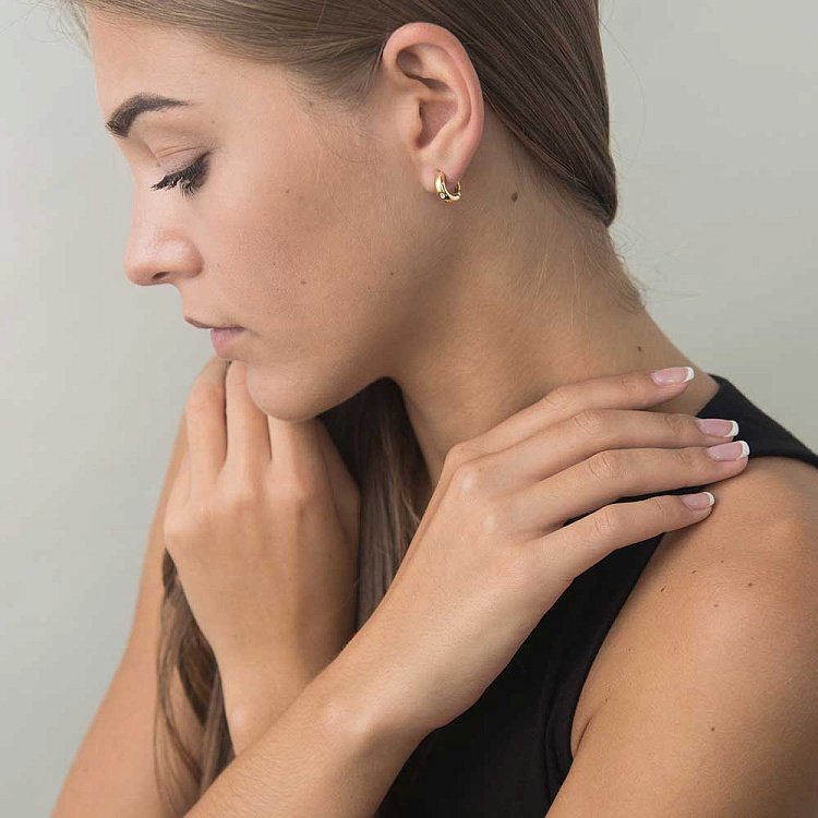 Золотые серьги с бриллиантами СБД2-001 от ювелирного магазина Оникс - 3