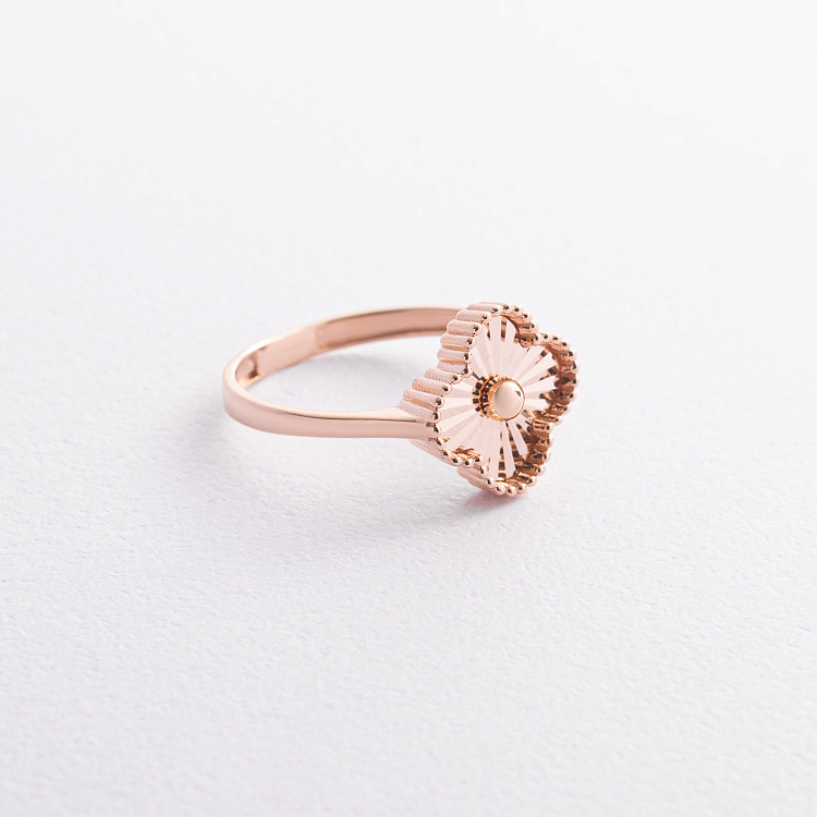 Каблучка "Конюшина" в червоному золоті к08126 від ювелірного магазину Онікс - 1