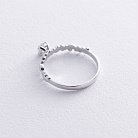 Золотое помолвочное кольцо c сердечками (фианит) к07644 от ювелирного магазина Оникс - 6
