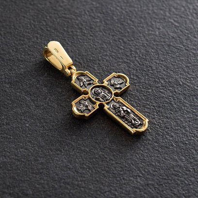 Срібний хрест з розп'яттям 132645 №3