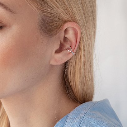 Срібна сережка - каффа 123203 №5