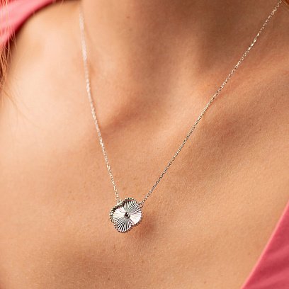 Колье "Клевер" в белом золоте кол02575 №2