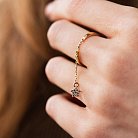 Золотое кольцо с подвеской "Звездочка" (фианиты) к06998 от ювелирного магазина Оникс - 3