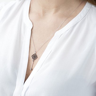 Срібне кольє "Ключ-конюшина" 18472