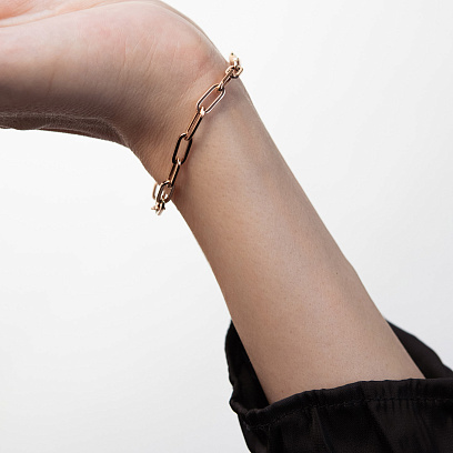 Браслет "Ланцюжок" у червоному золоті б05640 №3