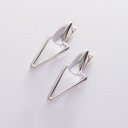 Серебряные серьги "Треугольники" 122502 №3